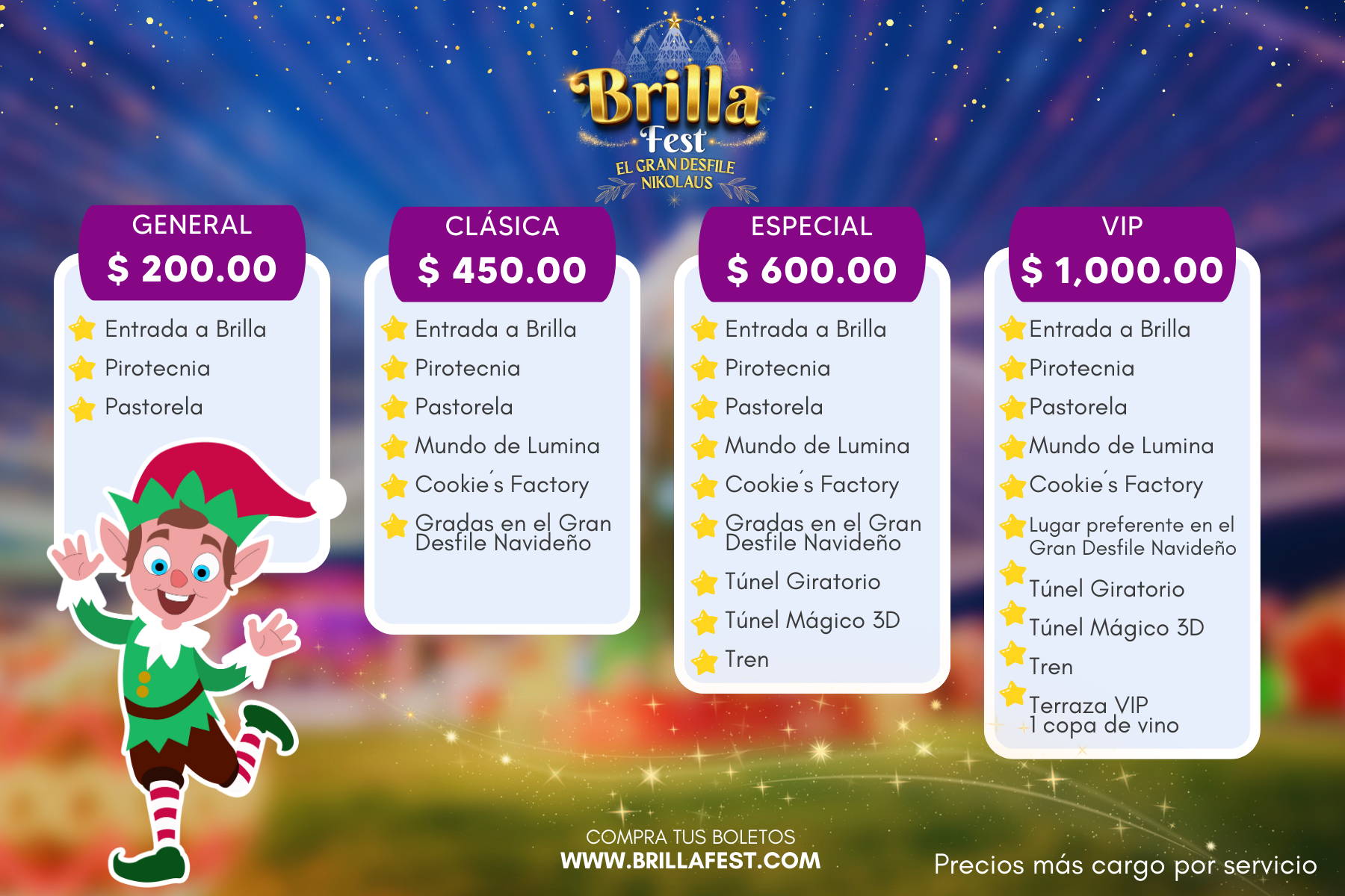 Precios Brilla Fest Atlixco 2023